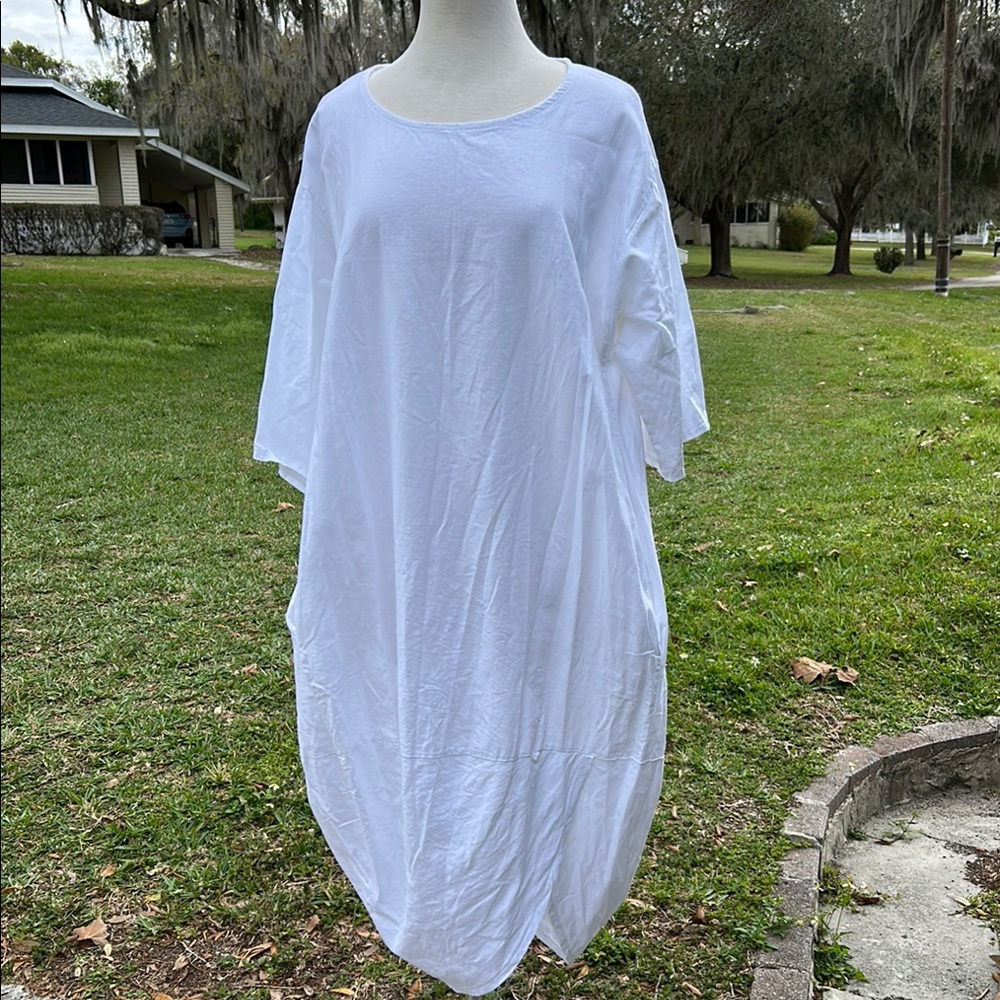Kaktus Asymmetrical White Dress